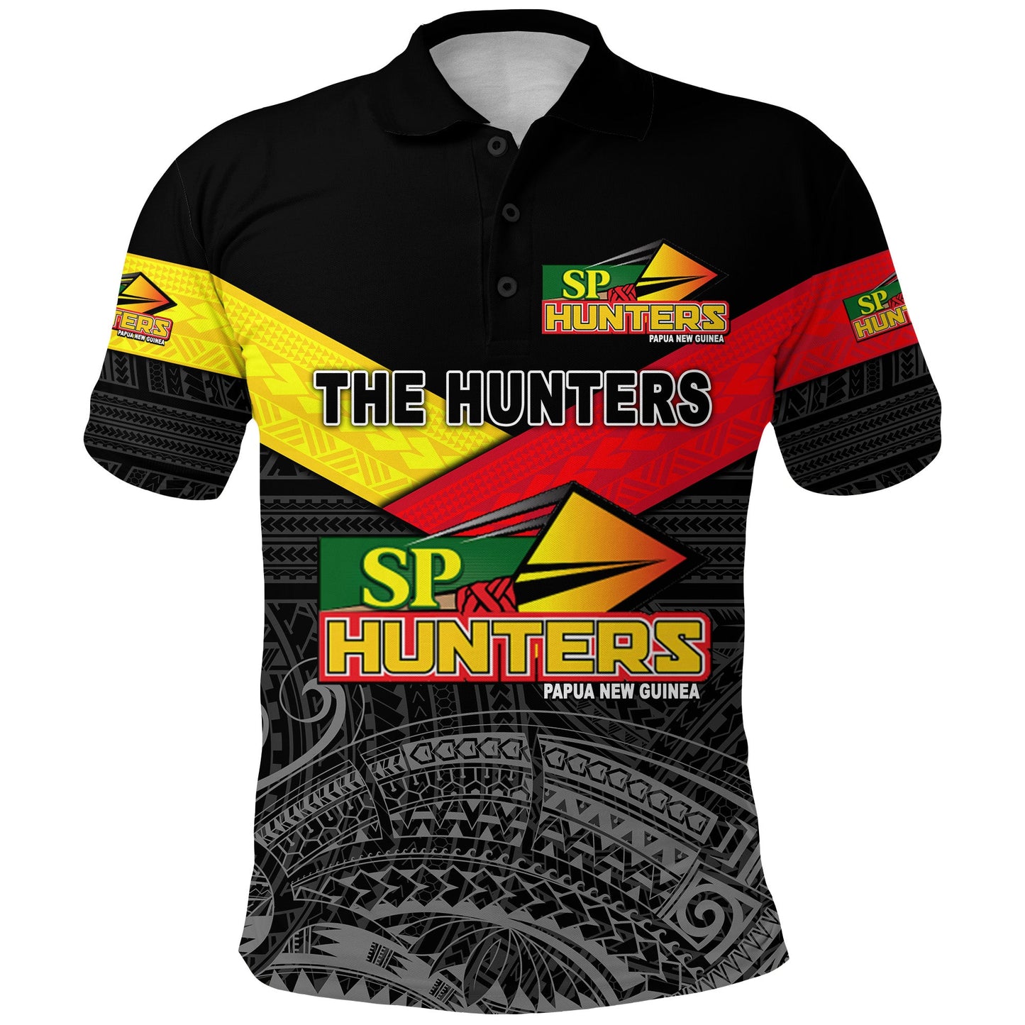 Papua New Guinea SP Hunters Polo Shirt Rugby Original Style - Black