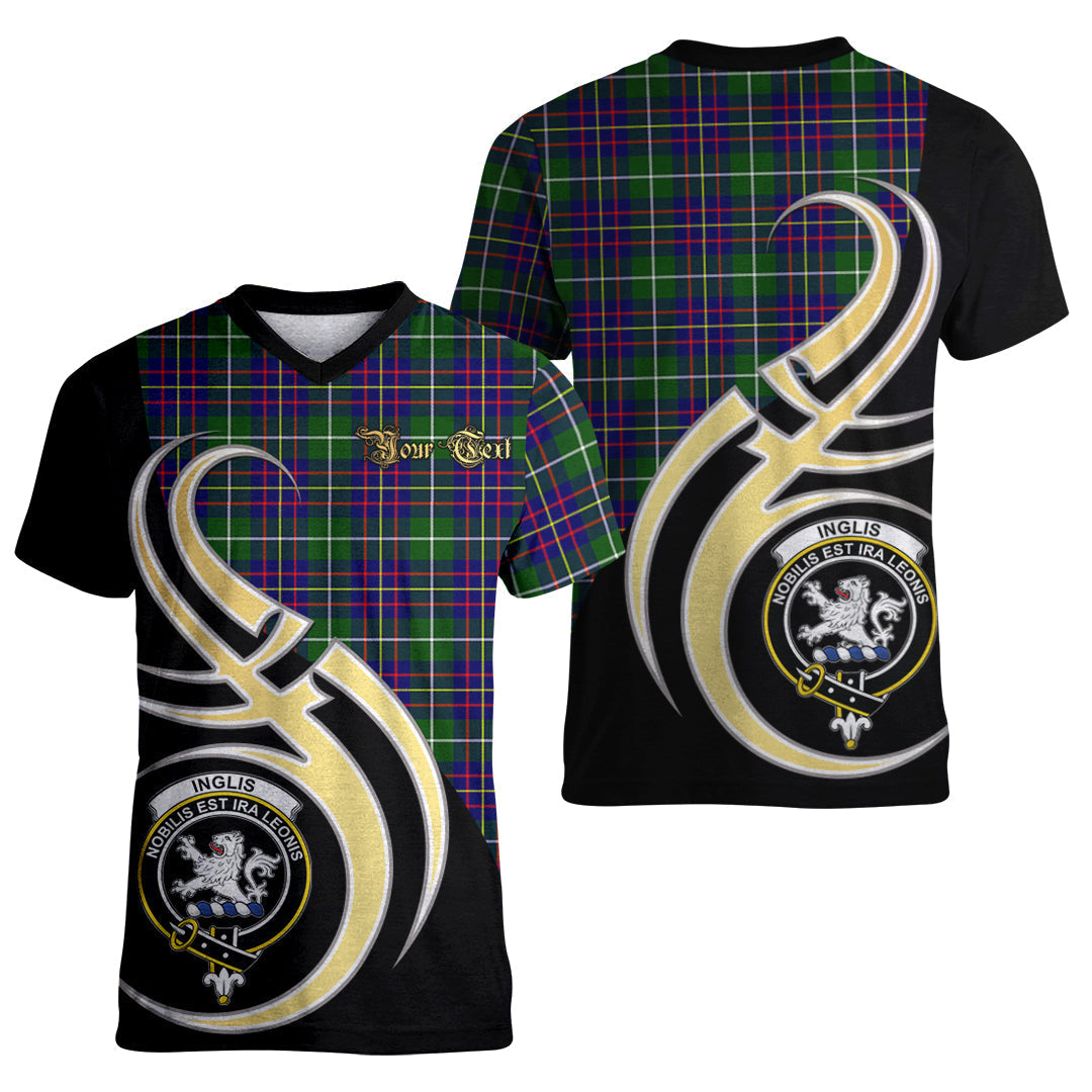 Printivon Inglis Modern Tartan Crest Believe In Me T Shirt
