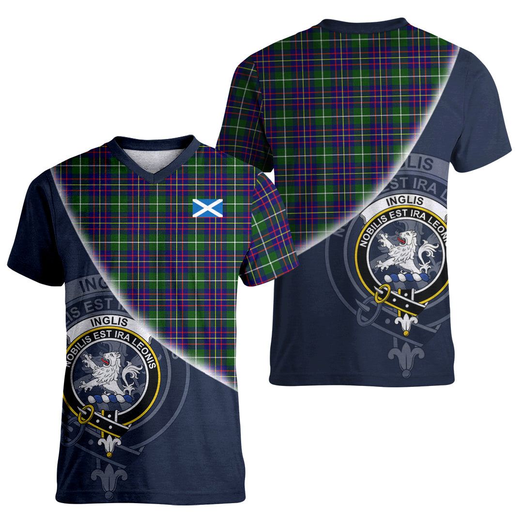 Printivon Inglis Modern Tartan Scottish Crest T Shirt