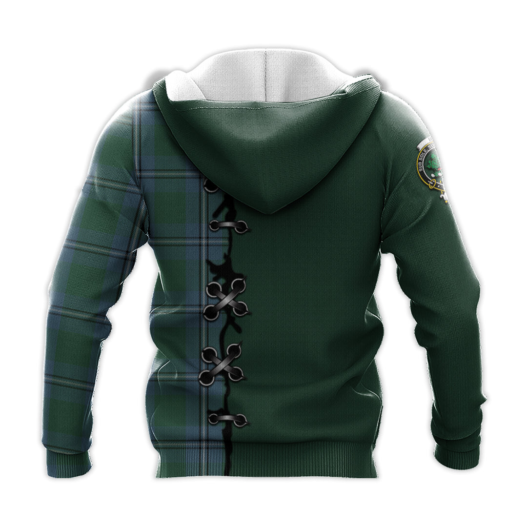 Printivon Irvine Of Drum Tartan Hoodie Lion Rampant And Celtic Thistle Style