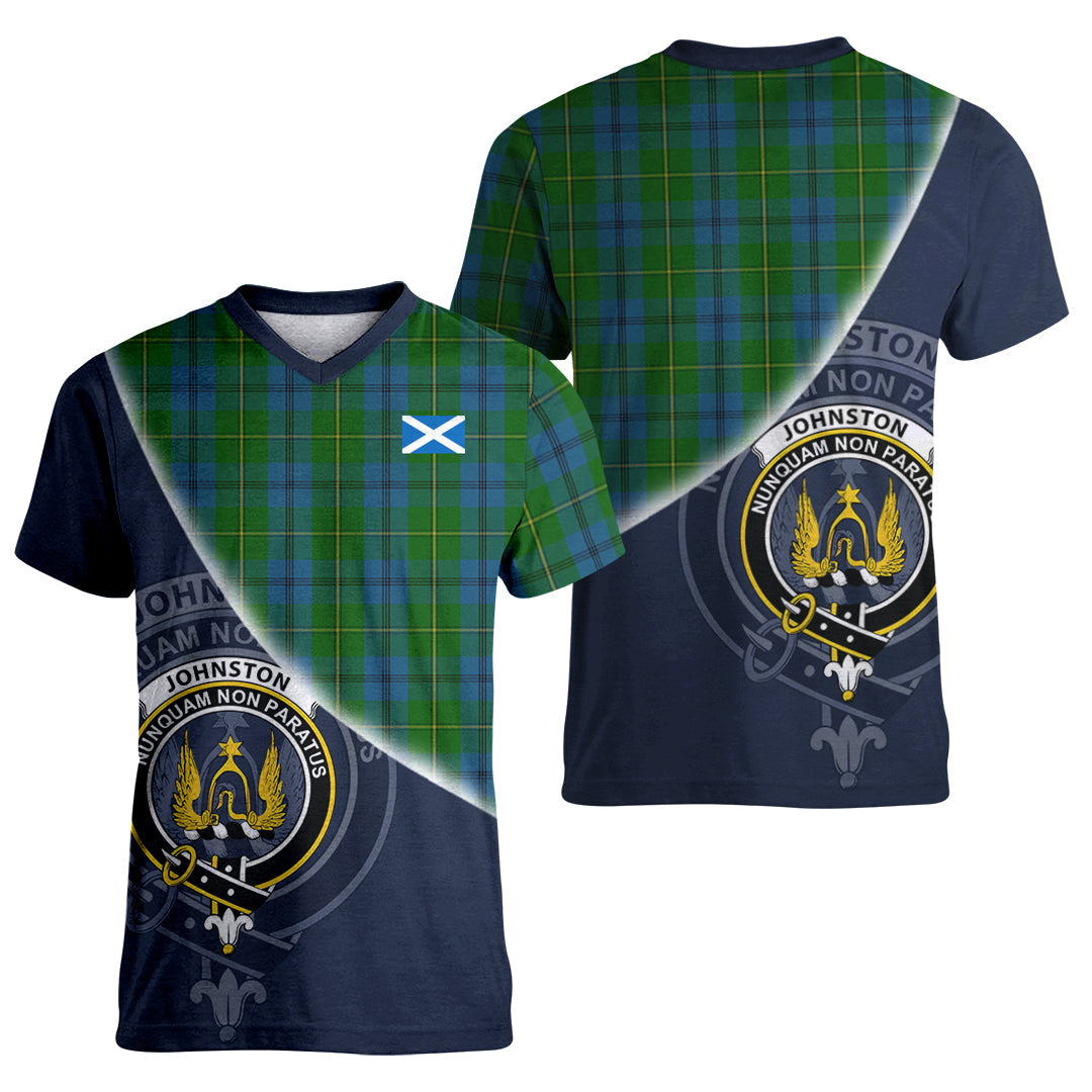 Printivon Johnston Tartan Scottish Crest T Shirt