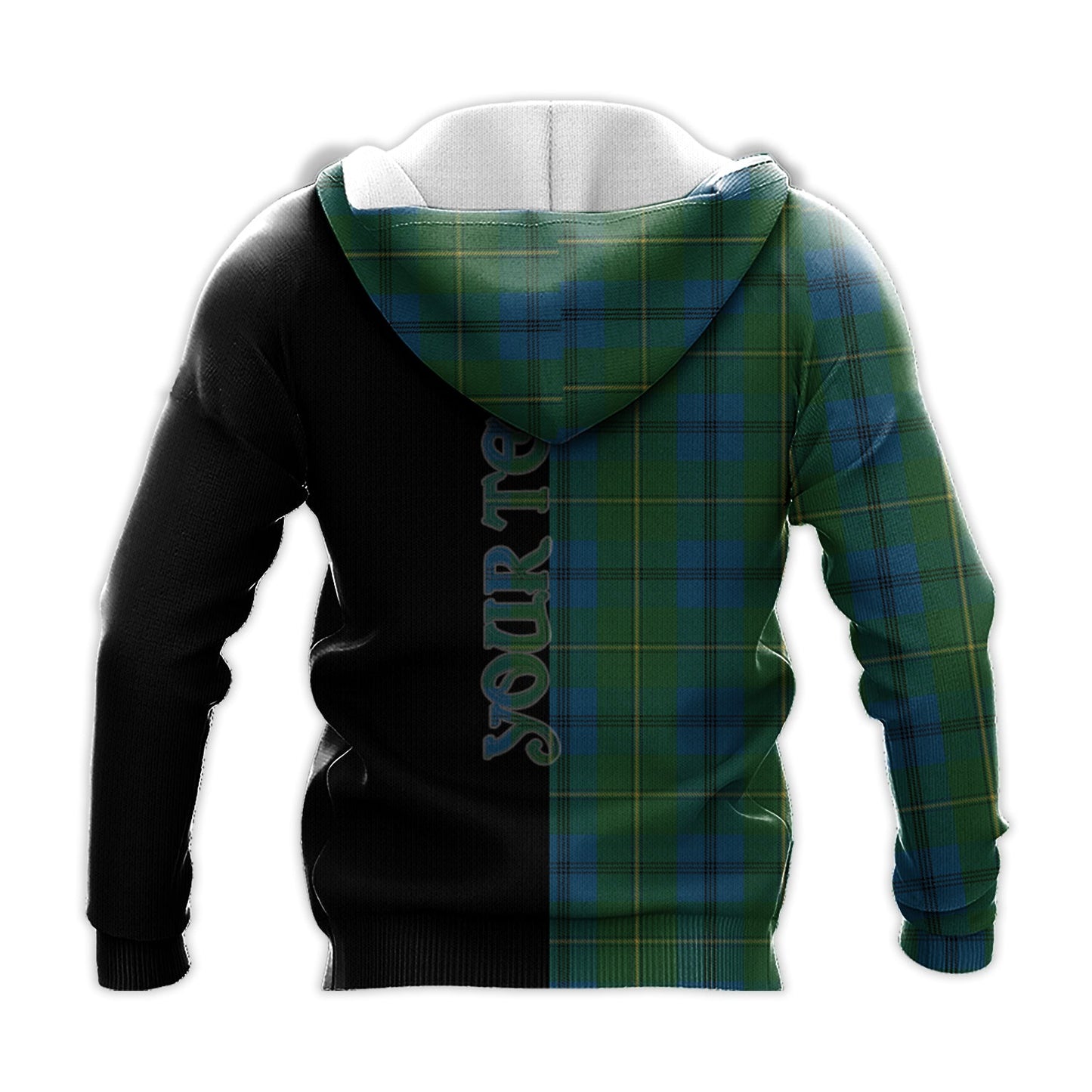 Printivon Johnston Tartan Personalize Half Hoodie