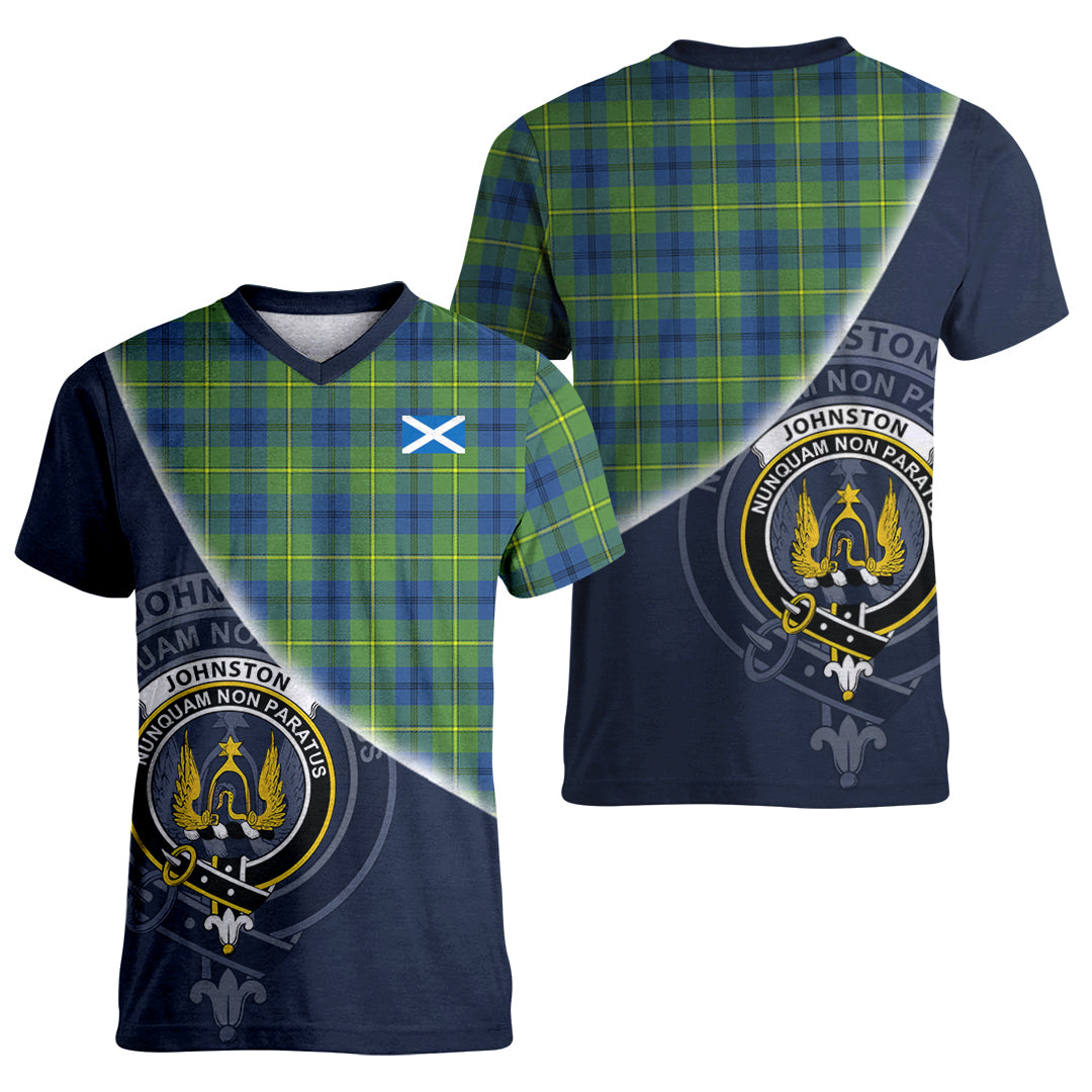 Printivon Johnston Ancient Tartan Scottish Crest T Shirt