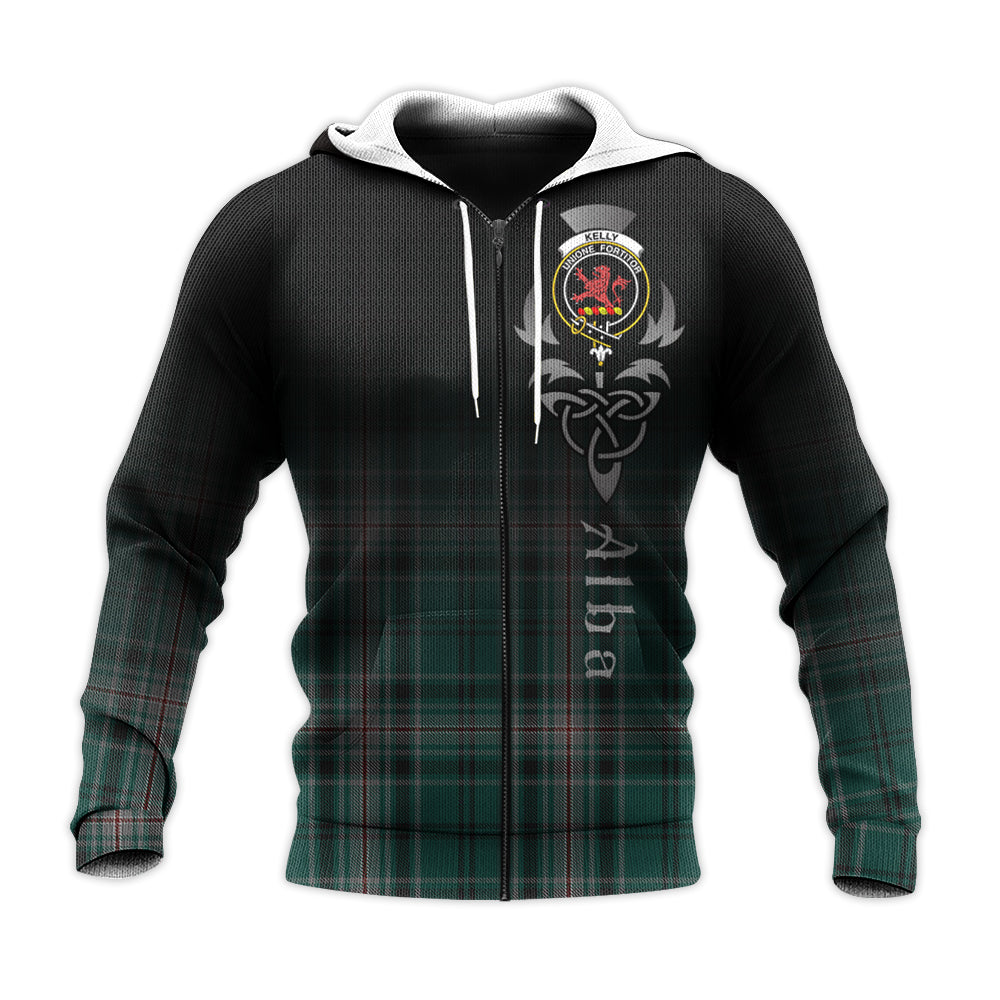 Printivon Kelly Of Sleat Hunting Tartan Crest Alba Celtic Hoodie