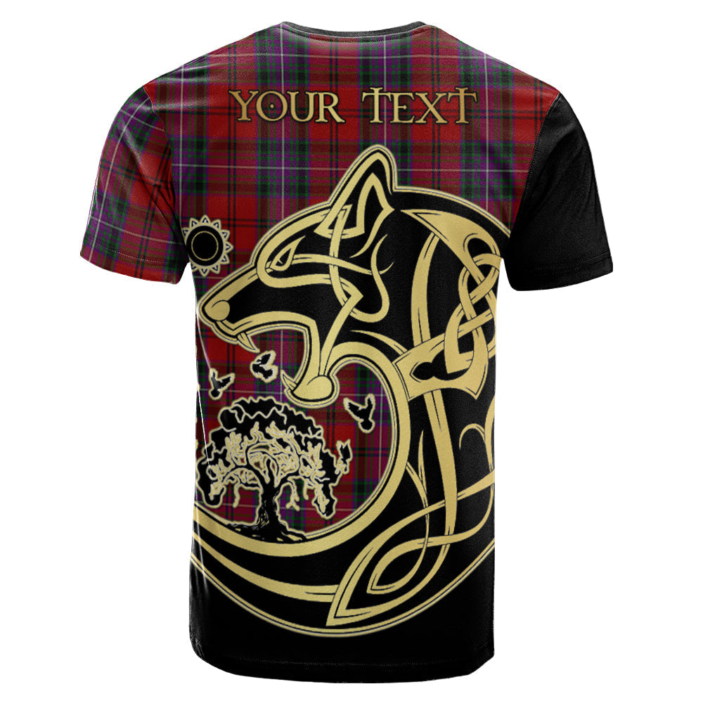 Printivon Kelly of Sleat Red Crest Celtic Wolf Tartan T Shirt Custom Your Text