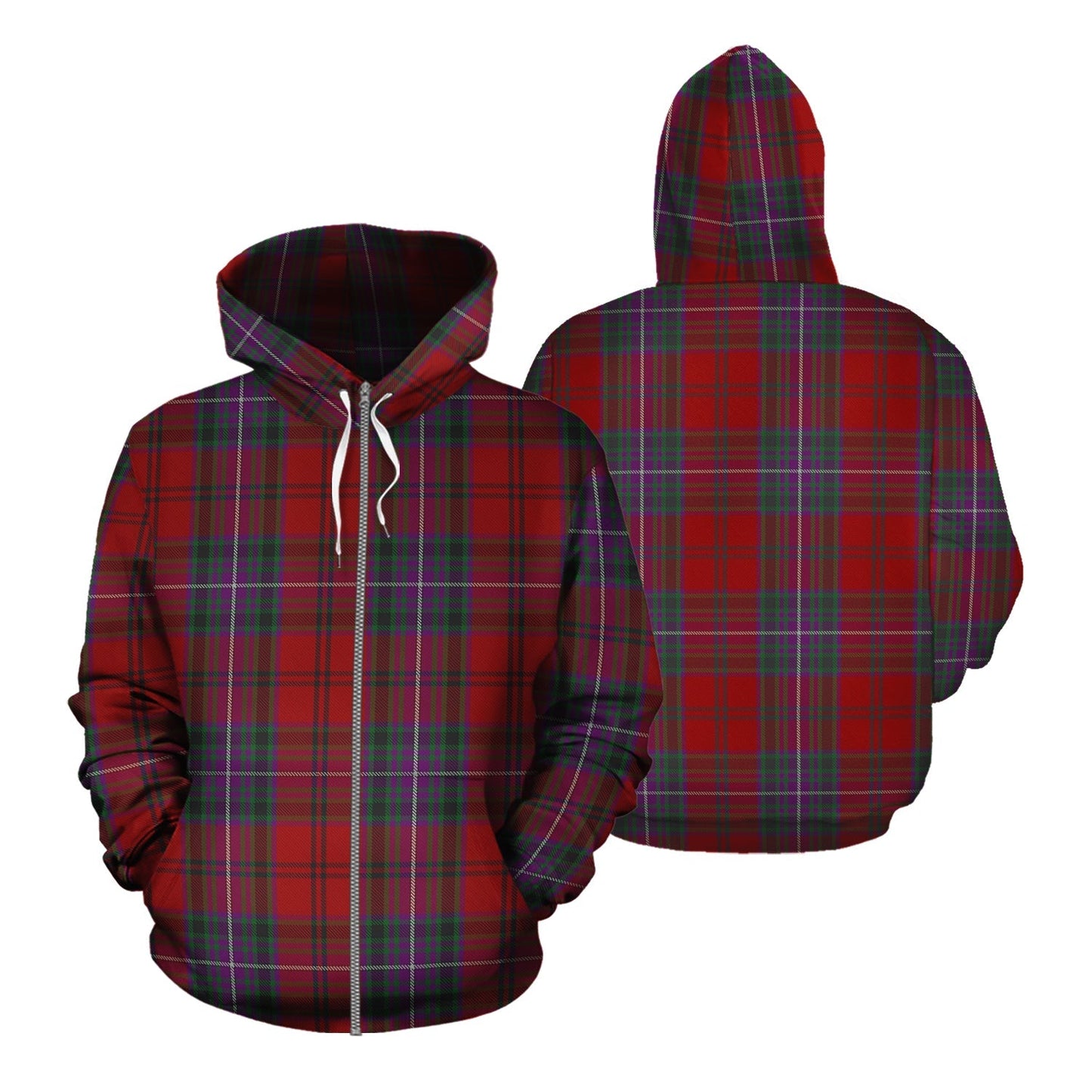 Printivon Kelly Of Sleat Red Tartan Hoodie