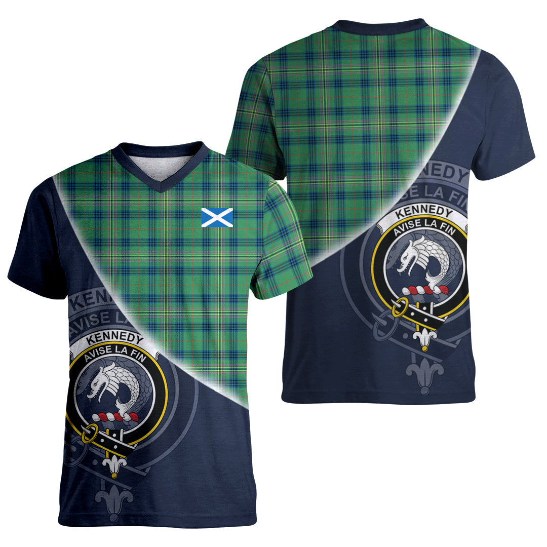 Printivon Kennedy Ancient Tartan Scottish Crest T Shirt