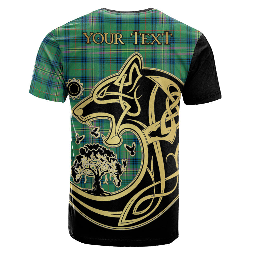 Printivon Kennedy Ancient Crest Celtic Wolf Tartan T Shirt Custom Your Text