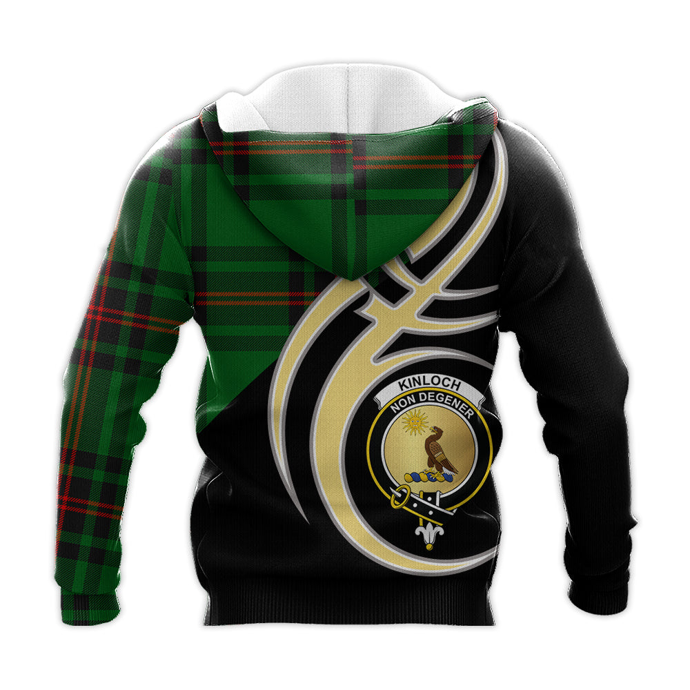 Printivon Kinloch Clan Believe In Me Crest Tartan Knitted Hoodie Custom Your Text