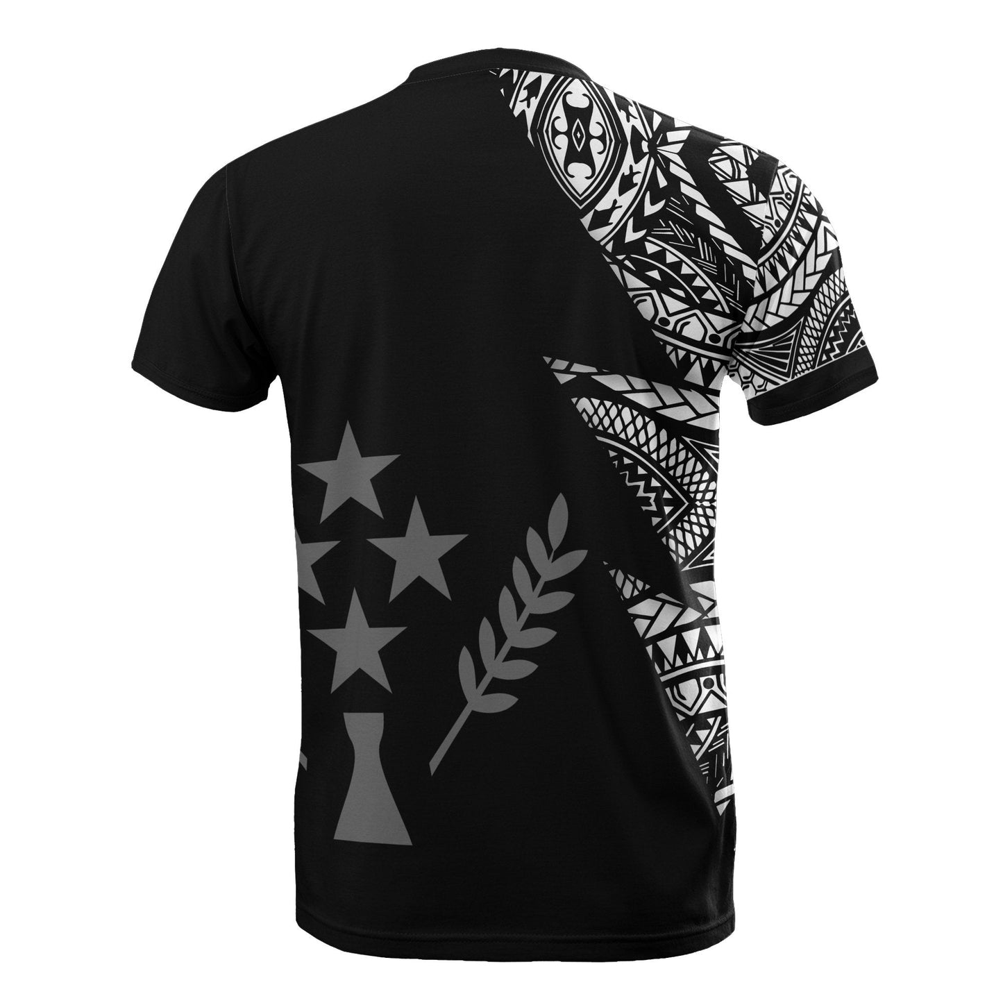 Kosrae Pattern Personalised Custom T Shirt Kosrae Flag Polynesian Tattoo Black Style