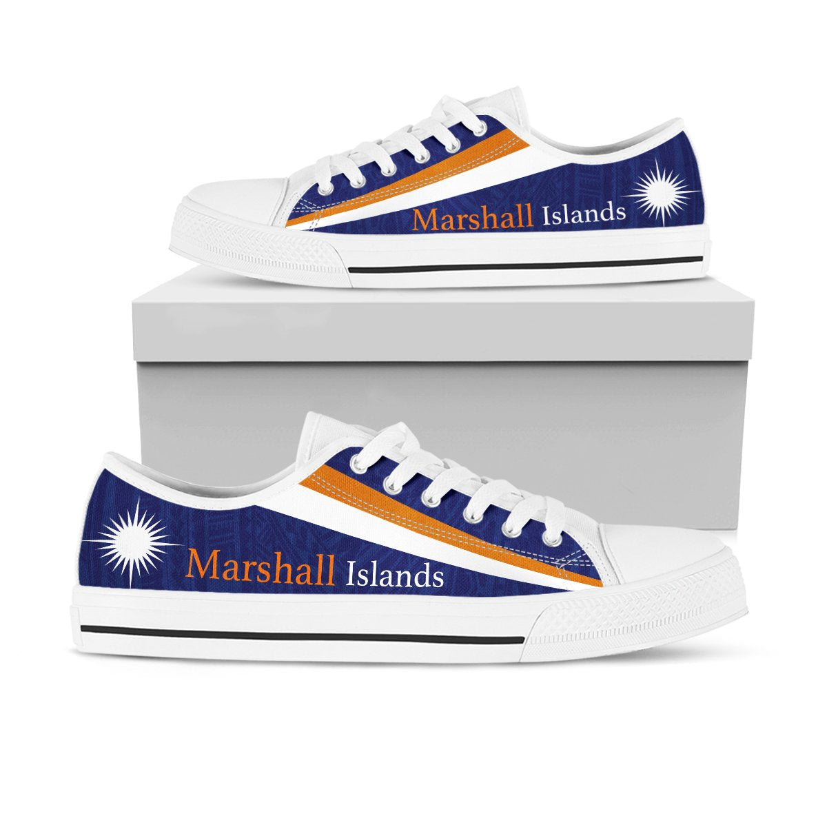Marshall Flag Low Top Canvas Shoe - Flag With Patterns