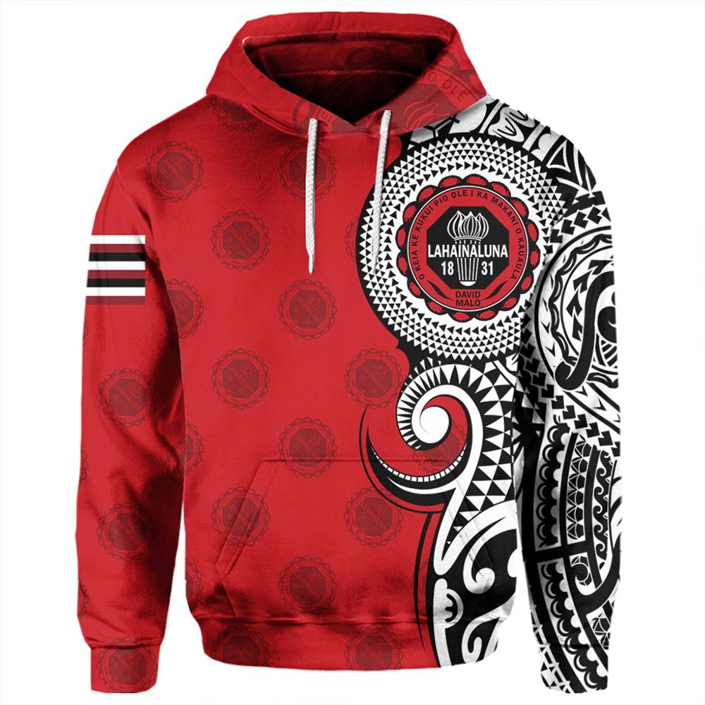(Personalized) Hawaii Hoodie Lahainaluna High Tribal Kakau Pullover Hoodie AH