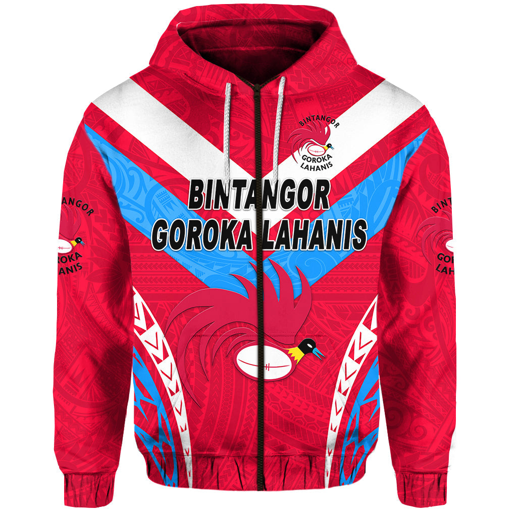 Papua New Guinea Bintangor Goroka Lahanis Zip Hoodie Rugby Original Style Red