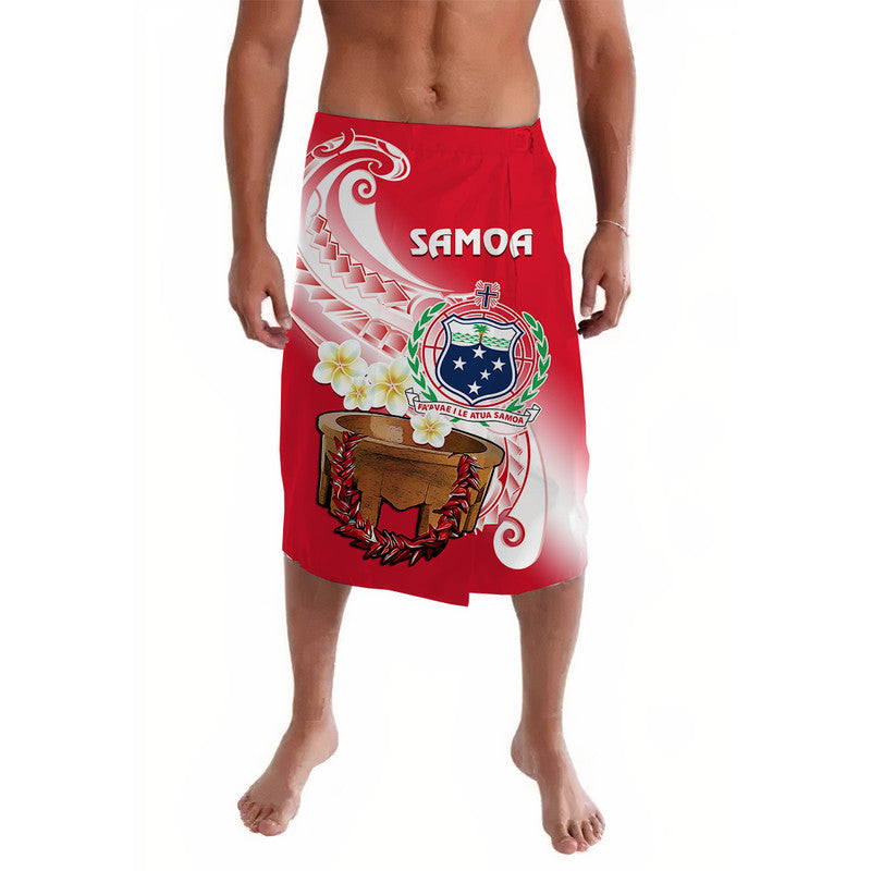 Samoa Lavalava Ula Fala Kava Bowl Plumeria Polynesian Red