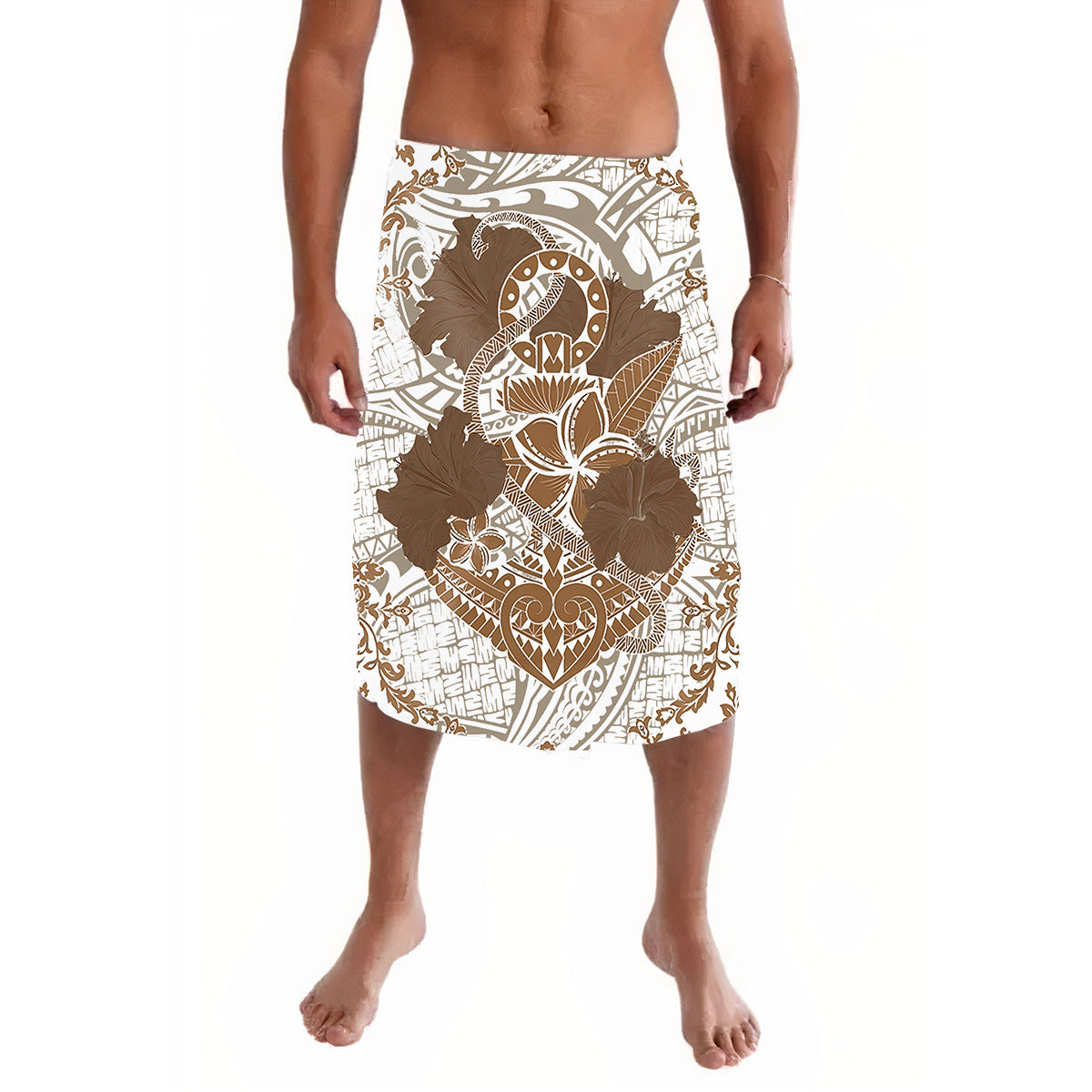 Polynesian Clothing - Hawaii Anchor Hibiscus Flower Vintage Ie Faitaga White