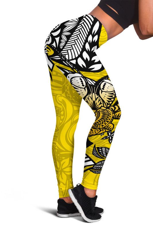 Niue Uga Leggings Tribal Patterns Yellow Style