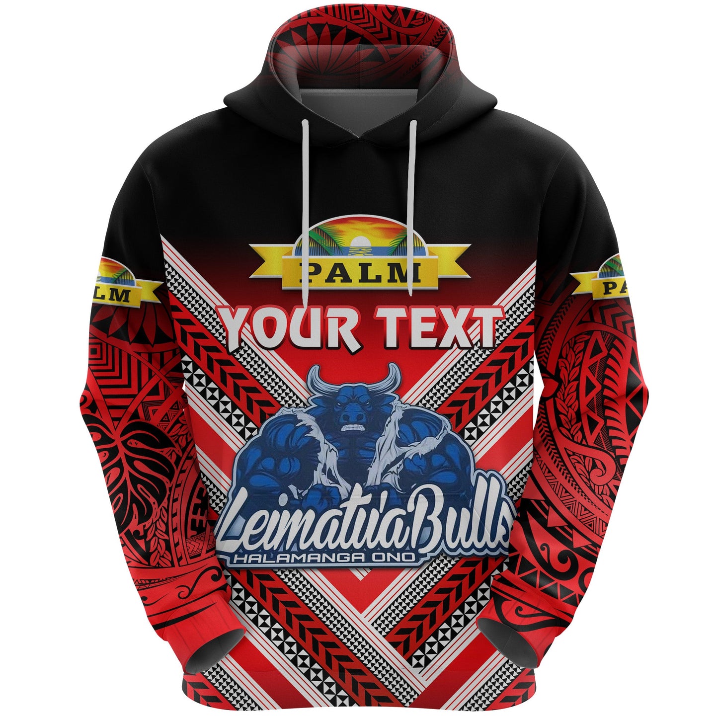 ( Personalised) Mate Ma'a Tonga Hoodie Leimatu'a Bulls Creative Style Red