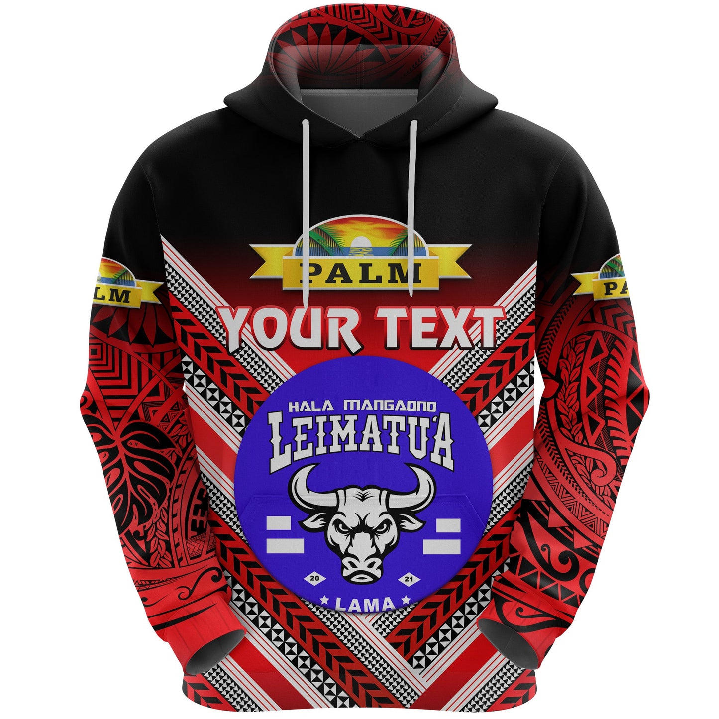 ( Personalised) Mate Ma'a Tonga Hoodie Leimatu'a Bulls Creative Style Red NO.1