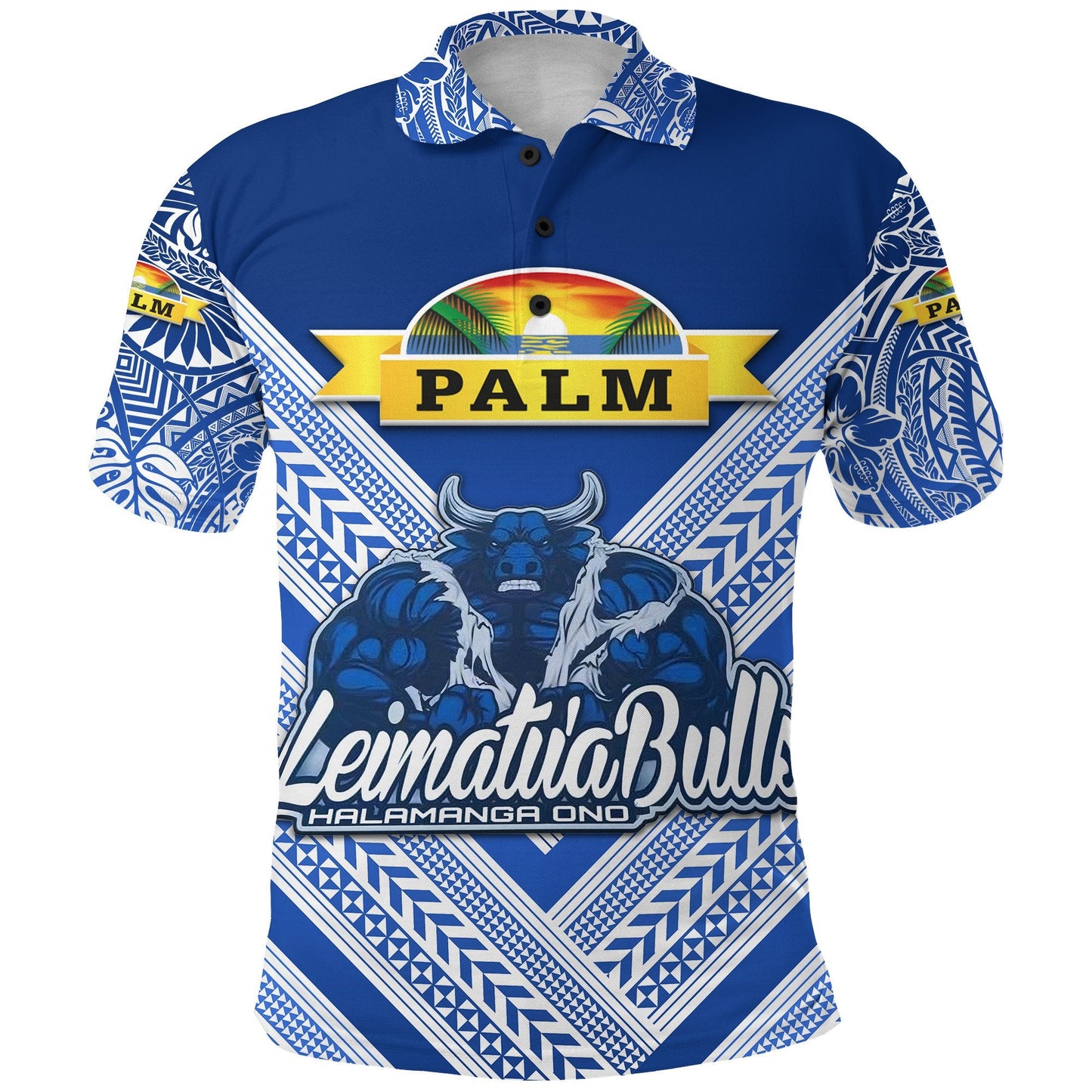 Mate Ma'a Tonga Polo Shirt Leimatu'a Bulls Creative Style - Blue