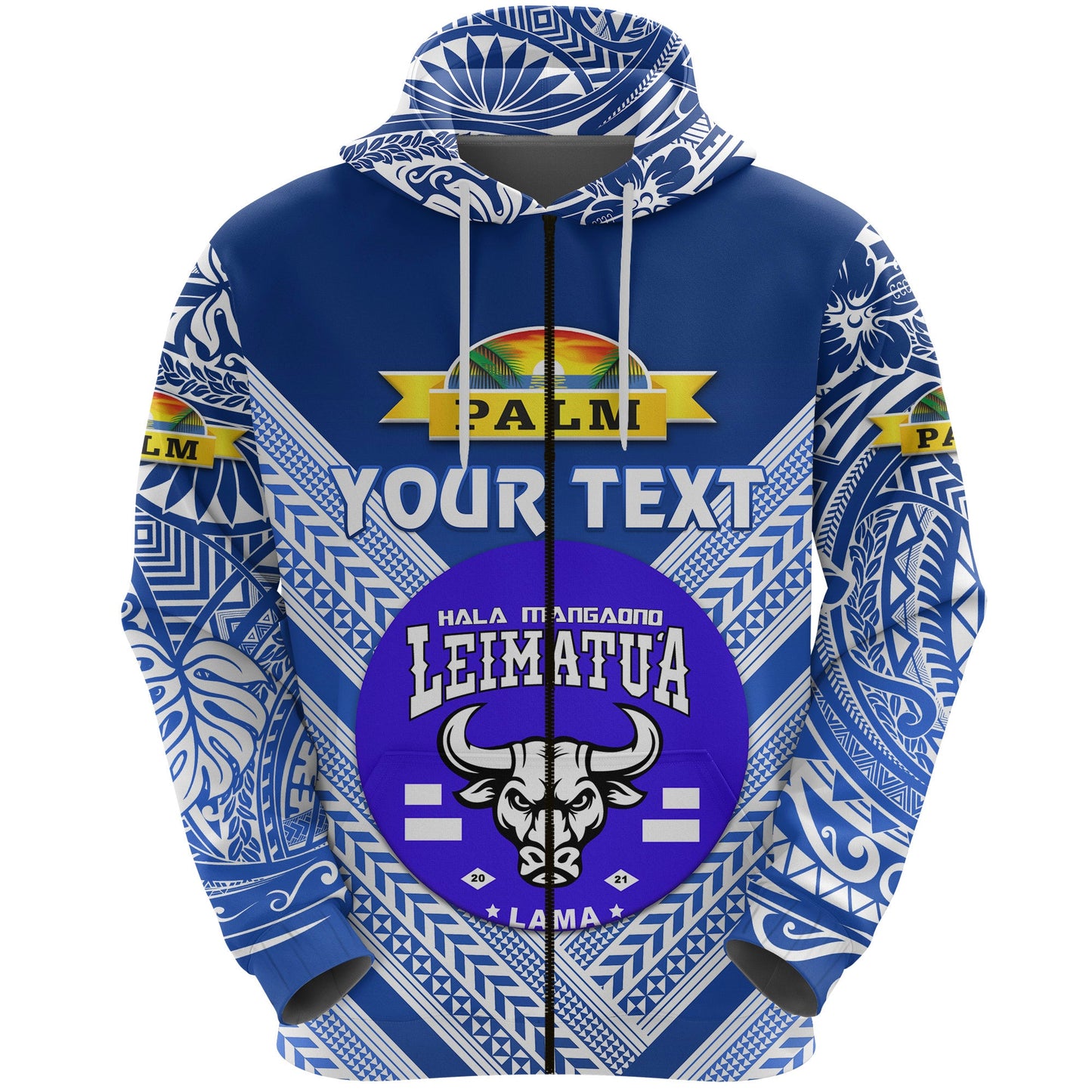 ( Personalised) Mate Ma'a Tonga Zip Hoodie Leimatu'a Bulls Creative Style Blue NO.1