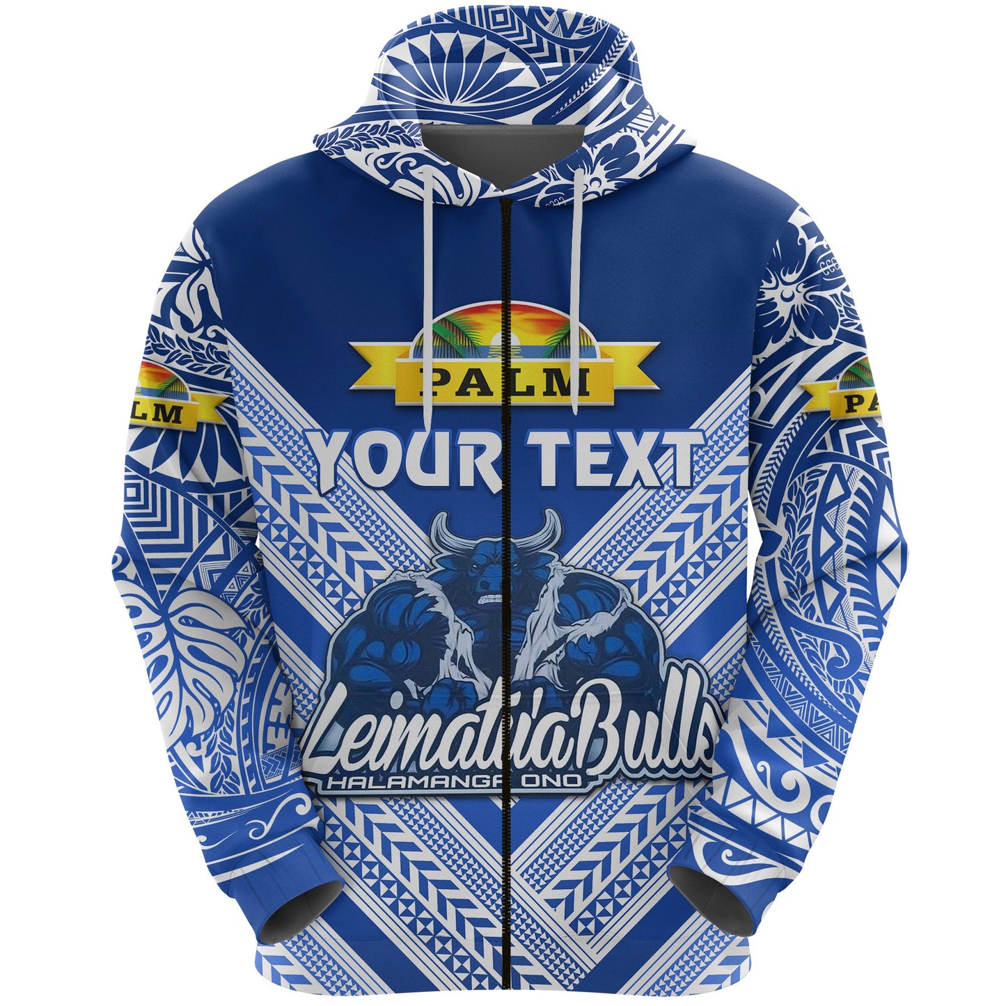 ( Personalised) Mate Ma'a Tonga Zip Hoodie Leimatu'a Bulls Creative Style Blue