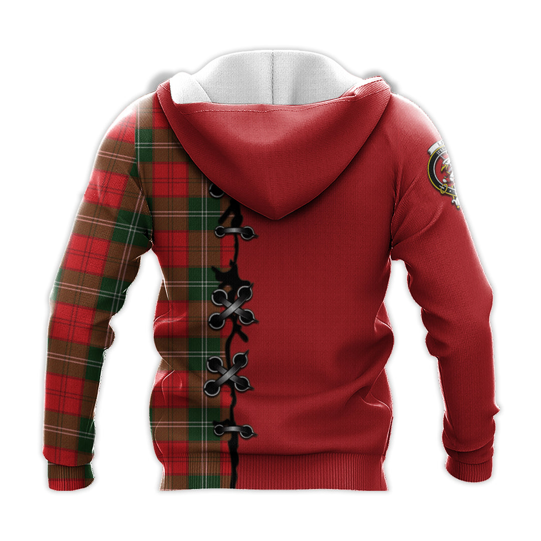 Printivon Lennox Modern Tartan Hoodie Lion Rampant And Celtic Thistle Style