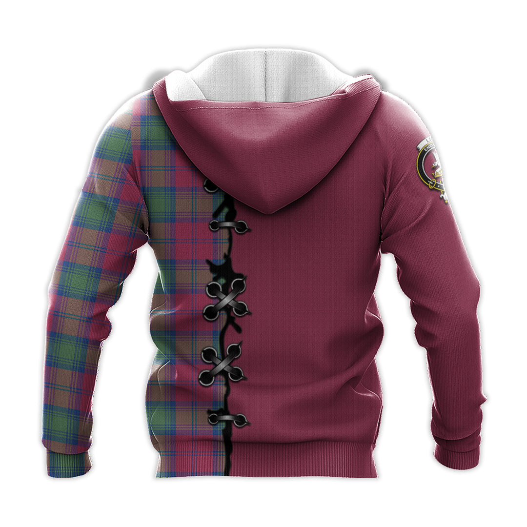 Printivon Lindsay Ancient Tartan Hoodie Lion Rampant And Celtic Thistle Style