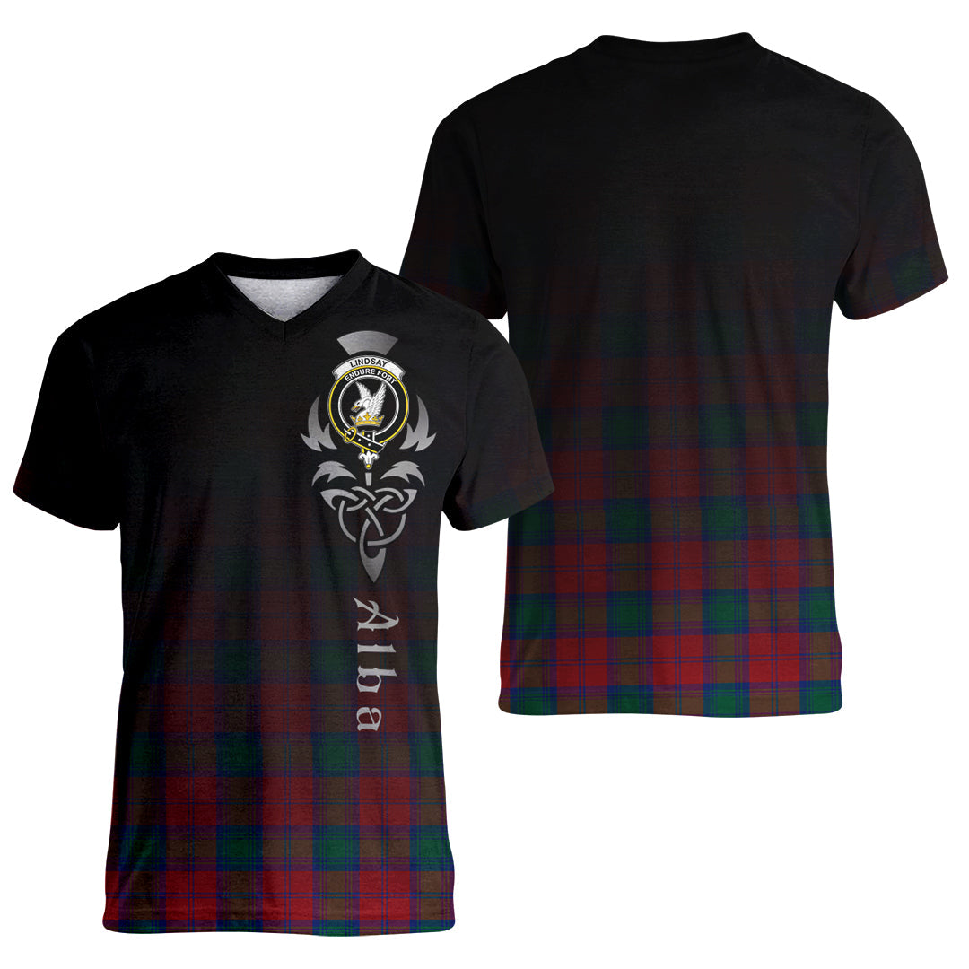 Printivon Lindsay Modern Tartan Crest Alba Celtic T Shirt
