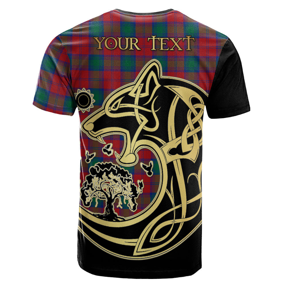 Printivon Lindsay Modern Crest Celtic Wolf Tartan T Shirt Custom Your Text