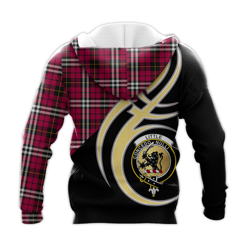 Printivon Little Clan Believe In Me Crest Tartan Knitted Hoodie Custom Your Text