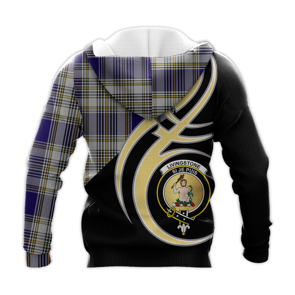 Printivon Livingston Dress Clan Believe In Me Crest Tartan Knitted Hoodie Custom Your Text