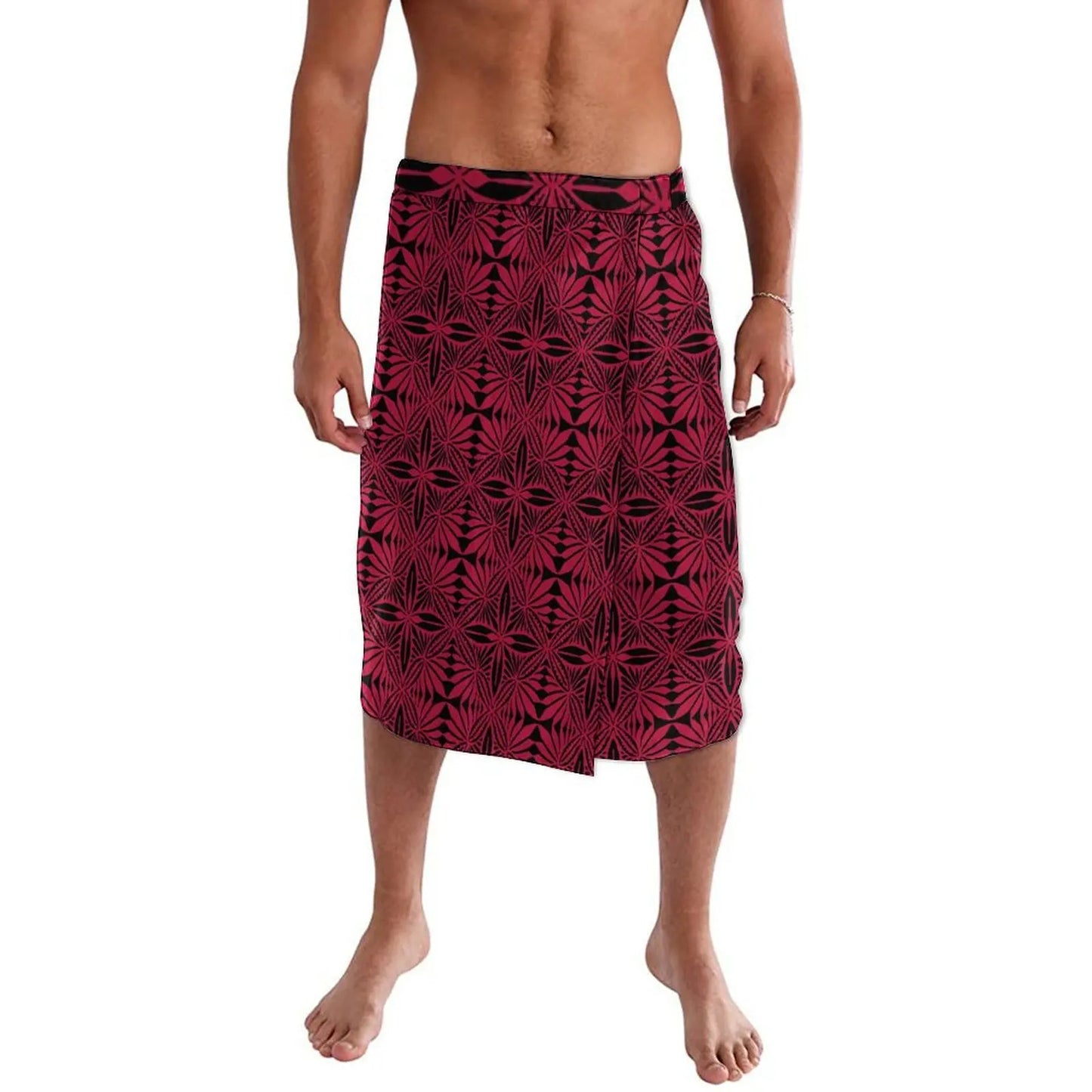Pacific Islands Traditional Polynesian Tribal Pattern Ie Faitaga Lavalava Island Wear Wrap Skirt For Men