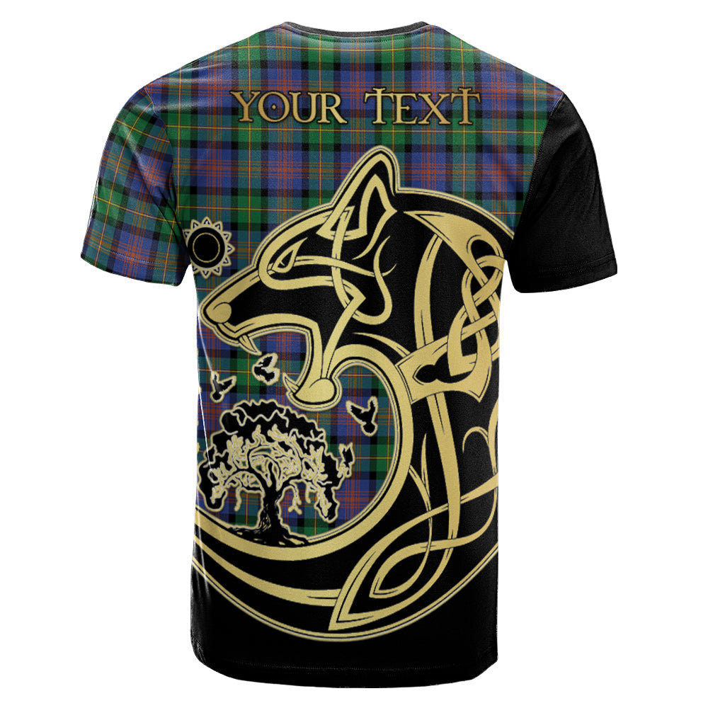 Printivon Logan Ancient Crest Celtic Wolf Tartan T Shirt Custom Your Text