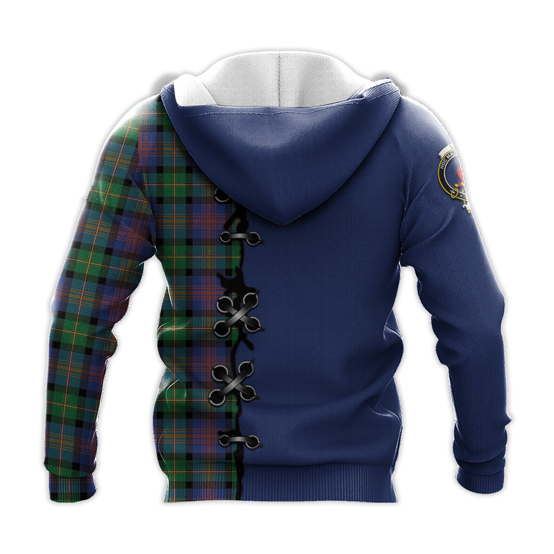 Printivon Logan Ancient Tartan Hoodie Lion Rampant And Celtic Thistle Style