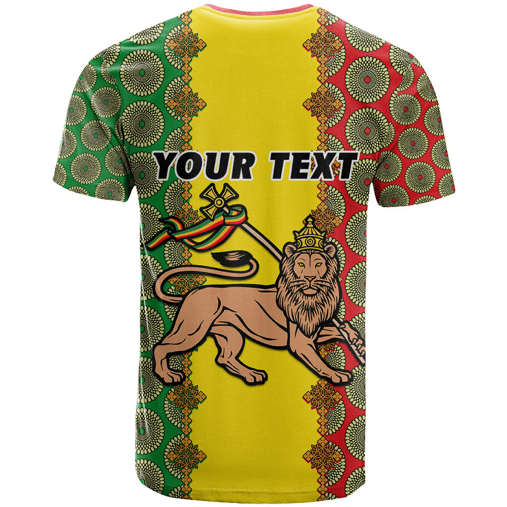 Personalised Ethiopia T Shirt Ethiopian Lion Of Judah With African Pattern