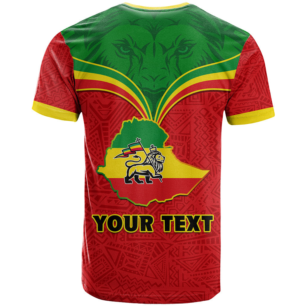 Personalised Ethiopia T Shirt Lion Of Judah Flag Style Special Version