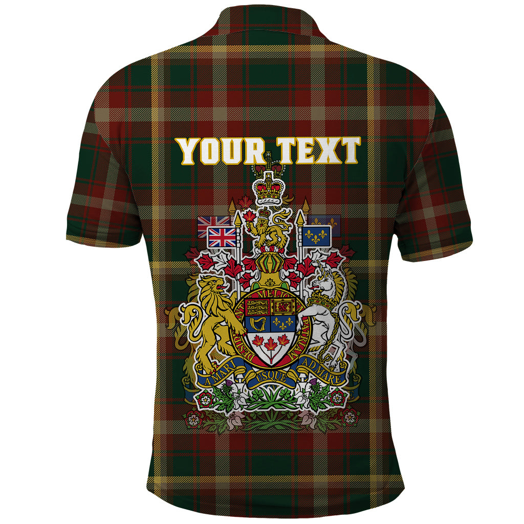 Custom Canada Polo Shirt Canadian Coat Of Arms Mix Maple Leaf Tartan