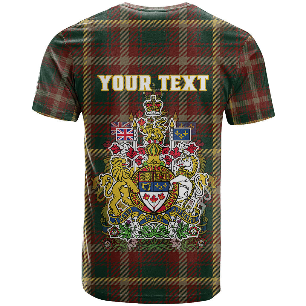 Custom Canada T Shirt Canadian Coat Of Arms Mix Maple Leaf Tartan