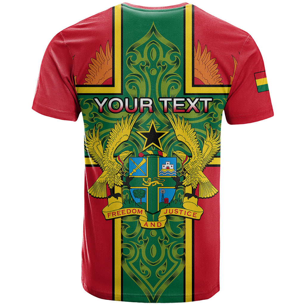 Custom Ghana T Shirt Ghana Cross Of Saint George With Tawny Eagles LT01