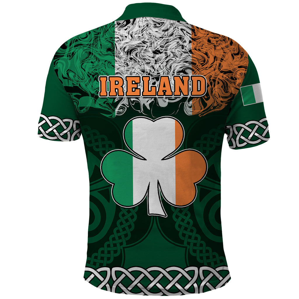 Ireland Polo Shirt Irish Shamrock Mix Celtic Knotwork Pattern