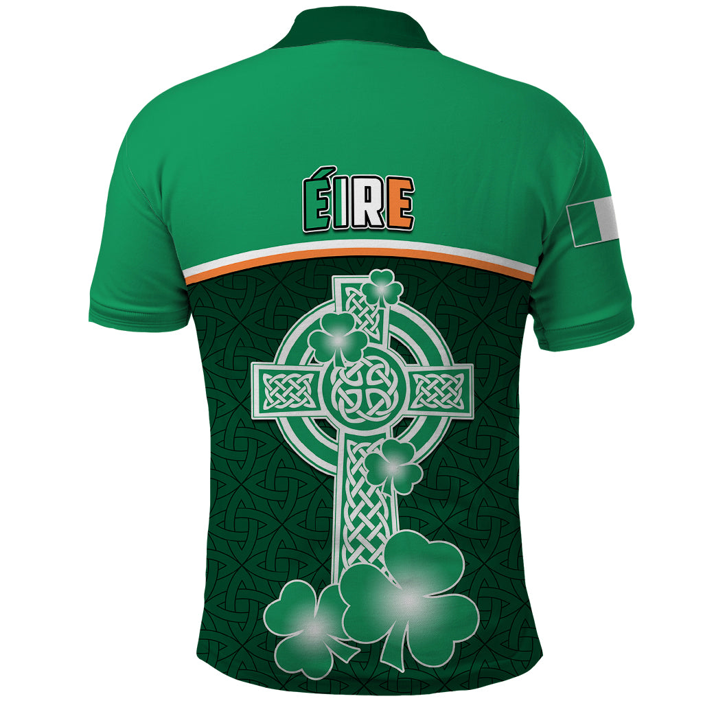 Ireland Polo Shirt Irish Shamrock Harp Mix Celtic Pattern