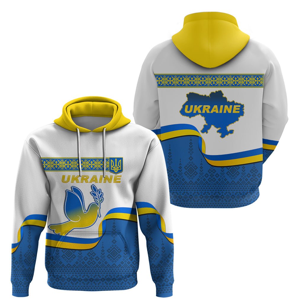 Ukraine Hoodie Ukrainian Map Vyshyvanka Pattern