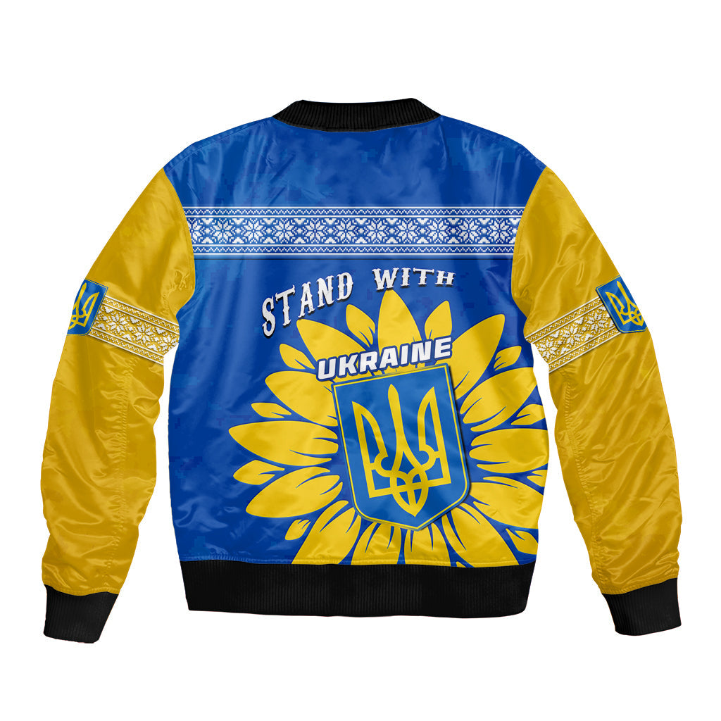 Ukraine Bomber Jacket Ukrainian Coat Of Ams With Sunflower