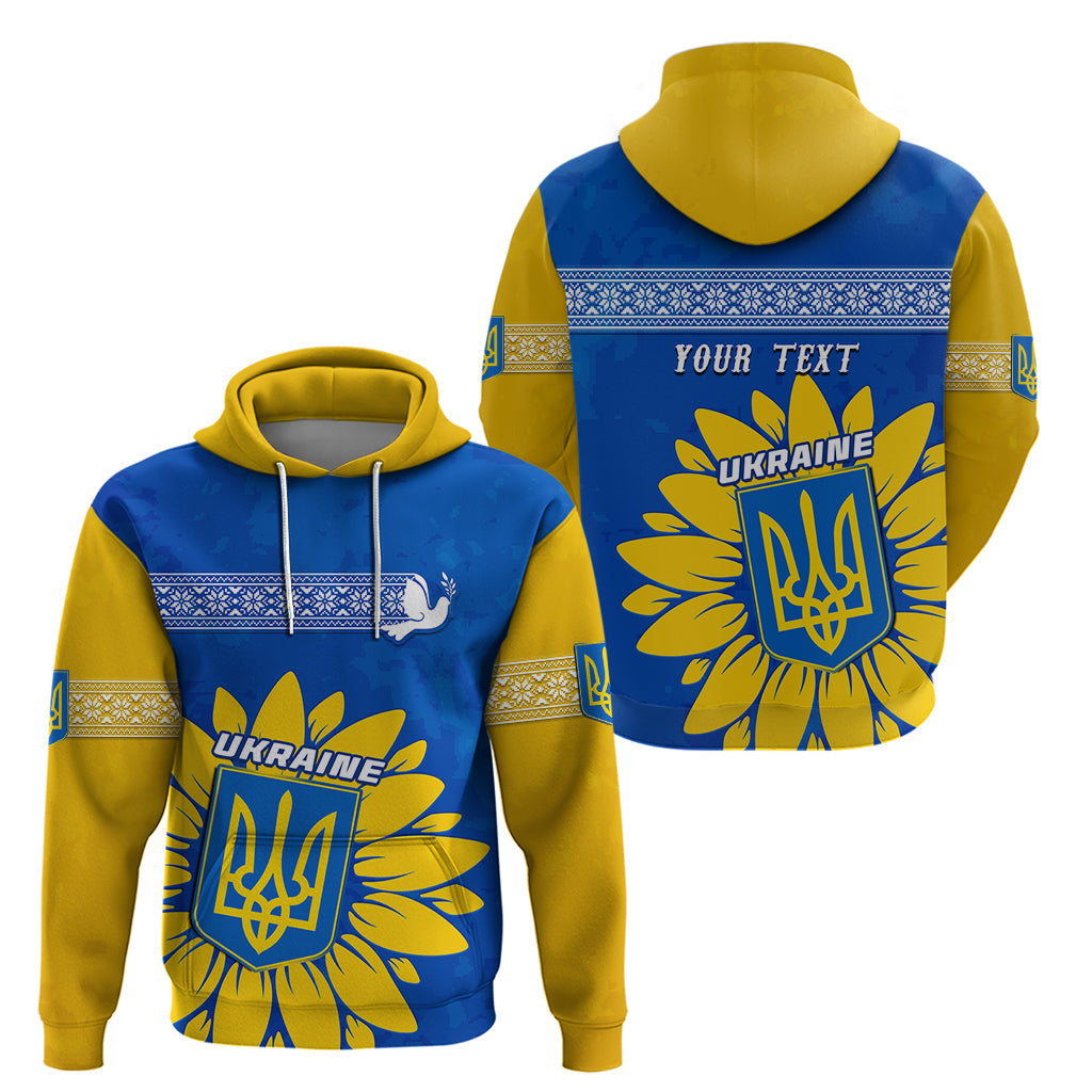 Personalised Ukraine Hoodie Ukrainian Coat Of Ams With Sunflower