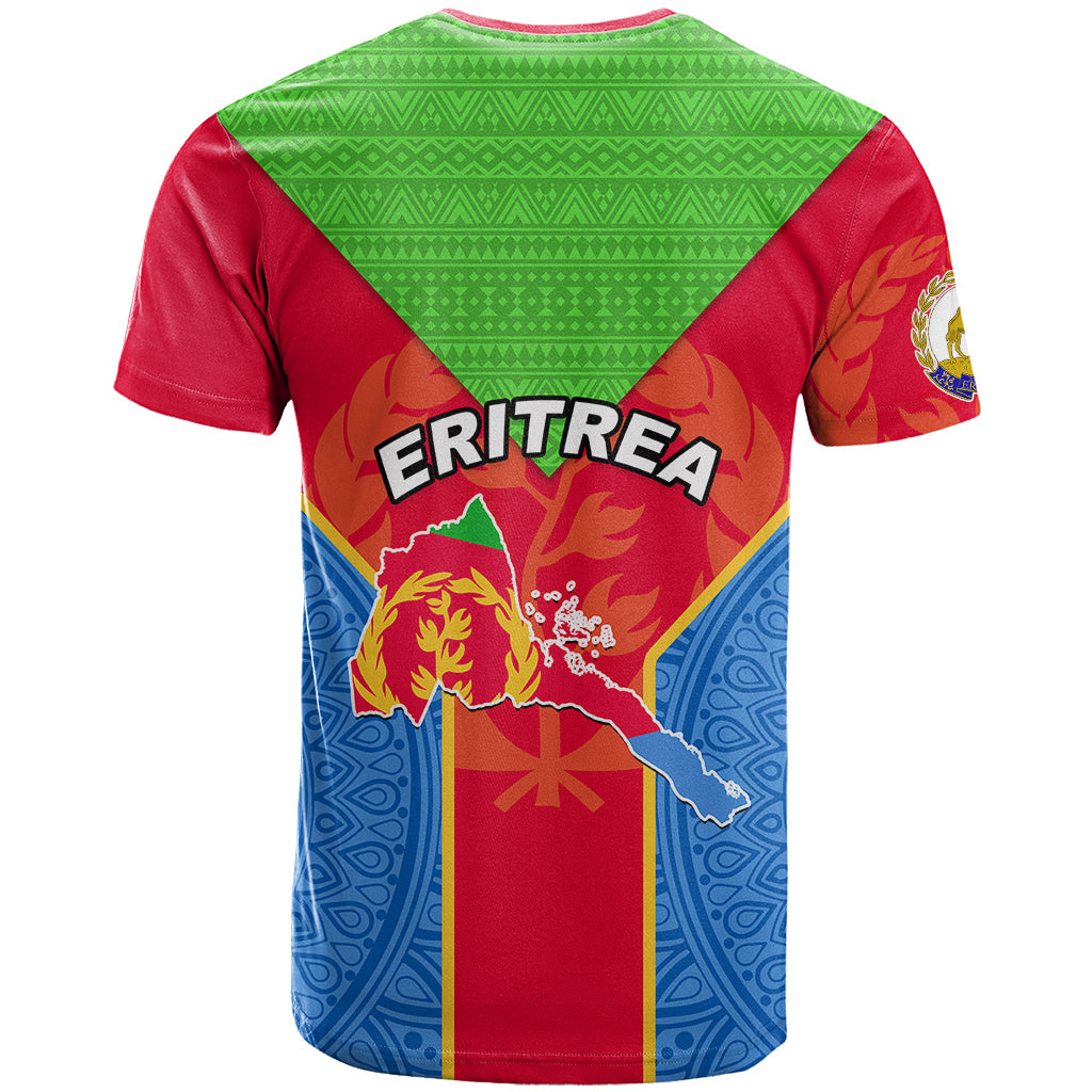 Eritrea T Shirt Eritrean Emblem Flag Mix African Pattern