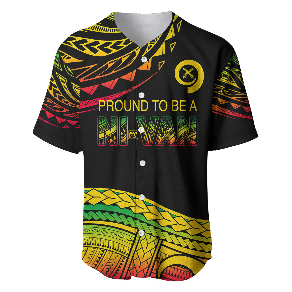 Custom Tribal Vanuatu Baseball Jersey Pround To Be A Ni-Van