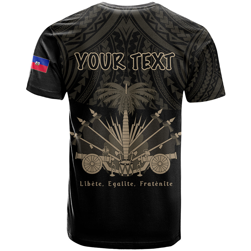 (Custom Personalised) Haiti T Shirt Polynesian Neg Maron Black Style