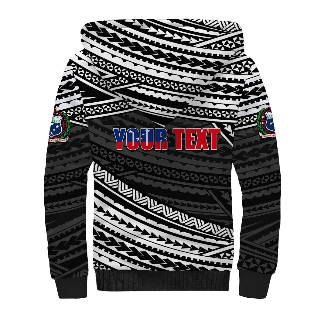 (Custom Personalised) Happy Fathers Day Samoa Sherpa Hoodie I Love You Dad Black