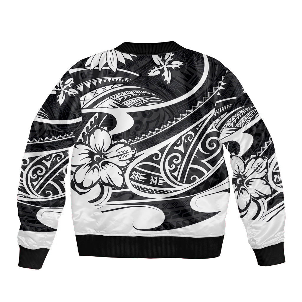 Polynesian Tribal Bomber Jacket Black