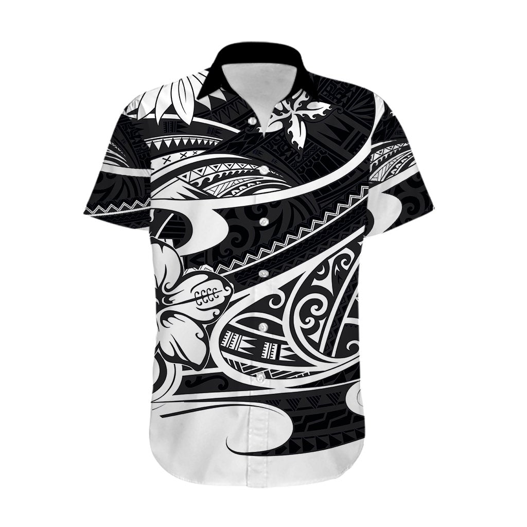 Polynesian Tribal Hawaiian Shirt Black